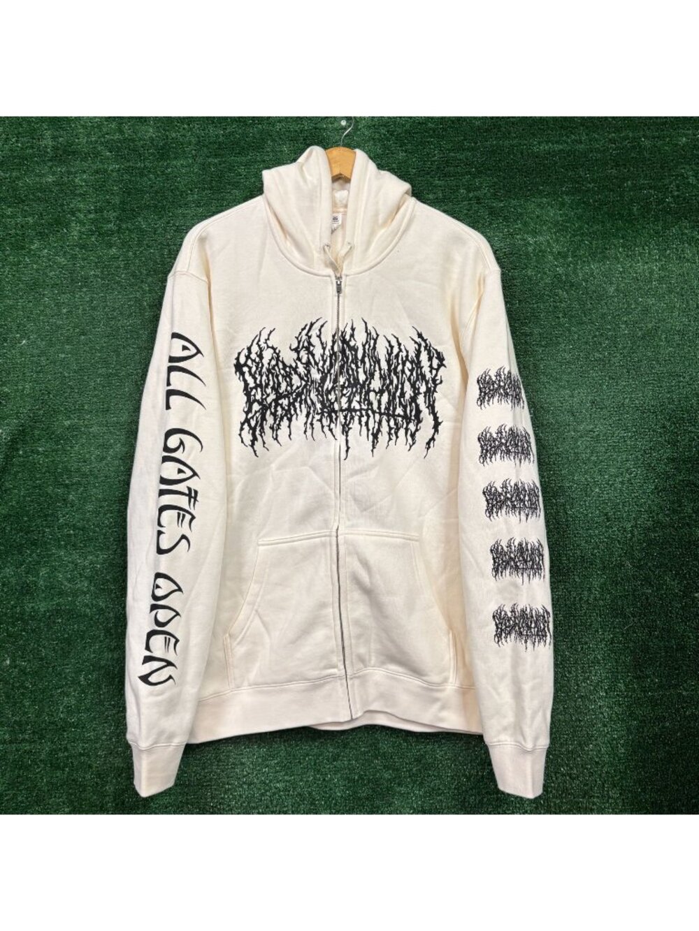 Blood Incantation All Gates Open Death Metal Band Zip-Up Hoodie Size Large